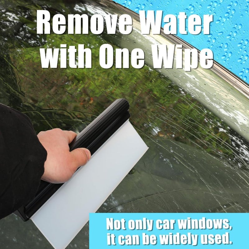 GLOHOO Car Squeegee 12 Inch Flexible T-Bar Water Blade, Car Drying Water Silicone Squeegee for Car, Windshield, Glass, Window, Mirror, Bathroom (Black) - Image 4